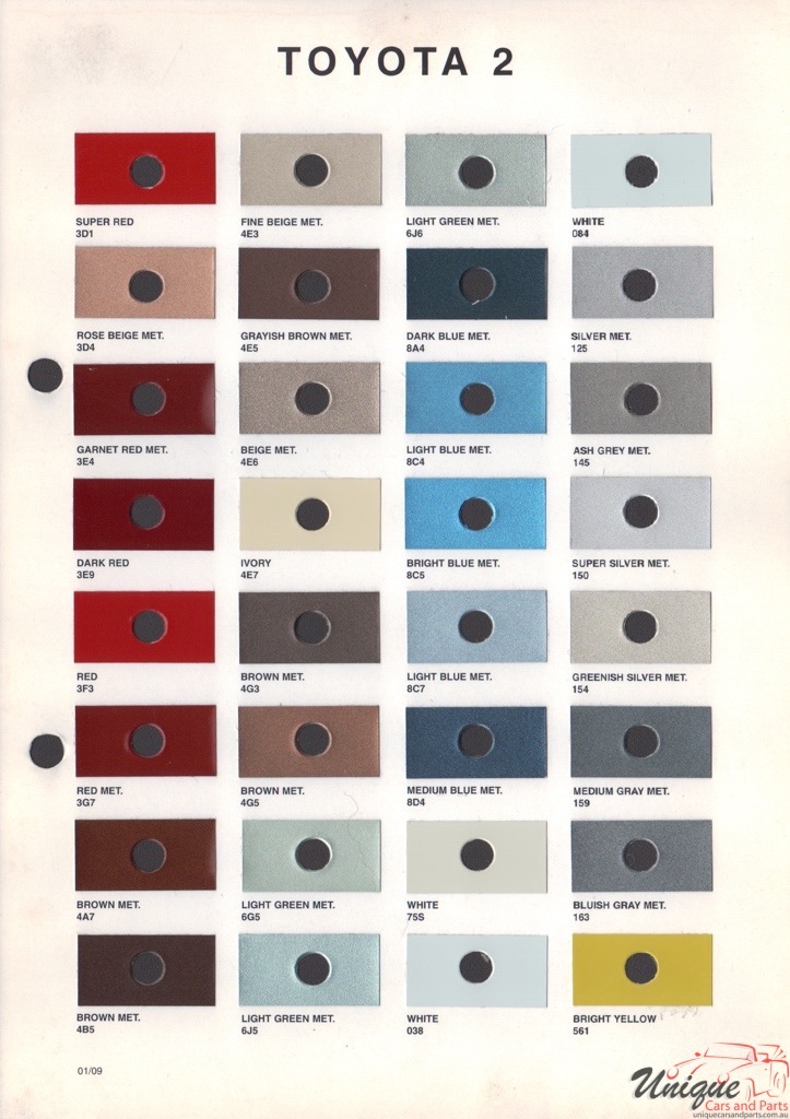 1995 - 2002 Toyota Paint Charts Octoral 2